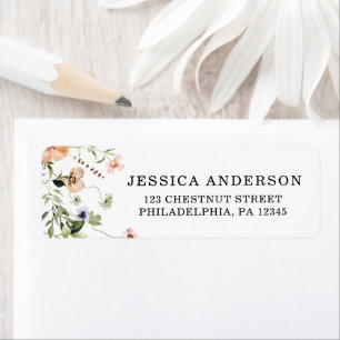 Etiqueta floral rosa rústica para ducha de novia c