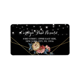 Etiqueta Floral Rustic Magnolia String Luces