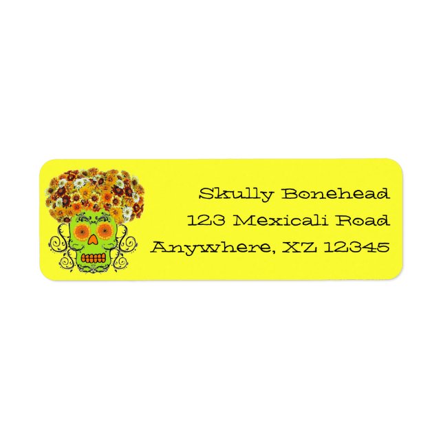 Etiqueta Floral Sugar Skull (Frente)