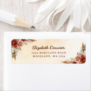 Etiqueta Floral Terracotta Boho Bridal Shower