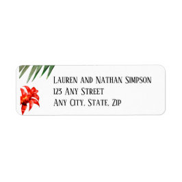 Etiqueta Floral tropical, colores terráneos, moderna, etiqu