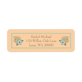 Etiqueta Floral tropical Verde azulada