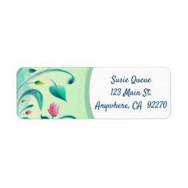 Etiqueta Floral verde botánica