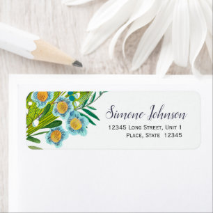 Etiqueta Floral verde botánico   Ducha de novia