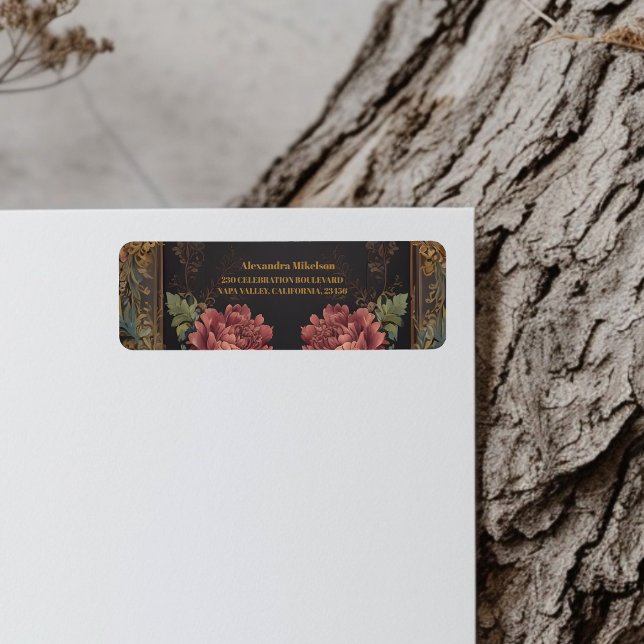 Etiqueta Floral victoriana Gótica Bridal Shower (Subido por el creador)