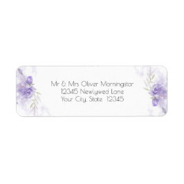 Etiqueta floral violeta púrpura rubia Rosa