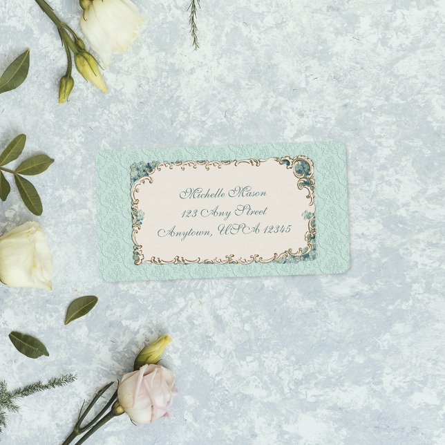 Etiqueta Floral y Damasco de época personalizados (Subido por el creador)