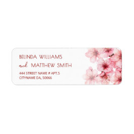 Etiqueta Florales Flor de Cerezo Rosa Blanco |  Boda