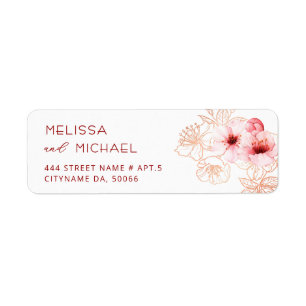 Etiqueta Florales Flor de Cerezo Rosa Blanco Boda