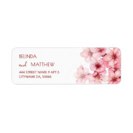 Etiqueta Florales Flor de Cerezo Rosa Blanco |  Boda