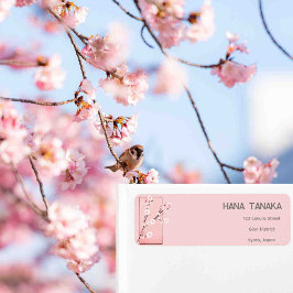 Etiqueta Florecimiento de primavera - Sakura - monogramado