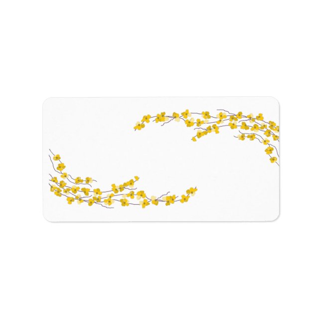 Etiqueta Flores amarillas doradas (Frente)