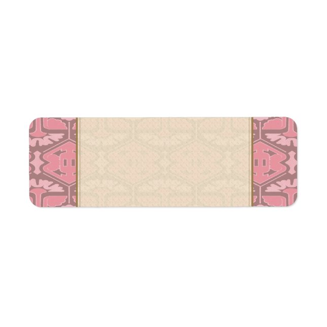 Etiqueta Flores Art Decó - todo en rosa (Frente)