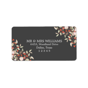 Etiqueta Flores australianas dirección de retorno gris form