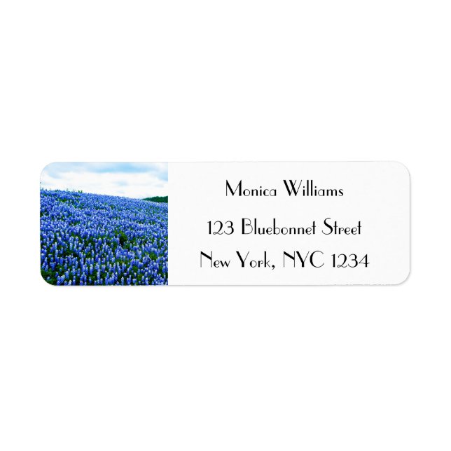 Etiqueta Flores azules azul Texas texan Floral Label (Frente)