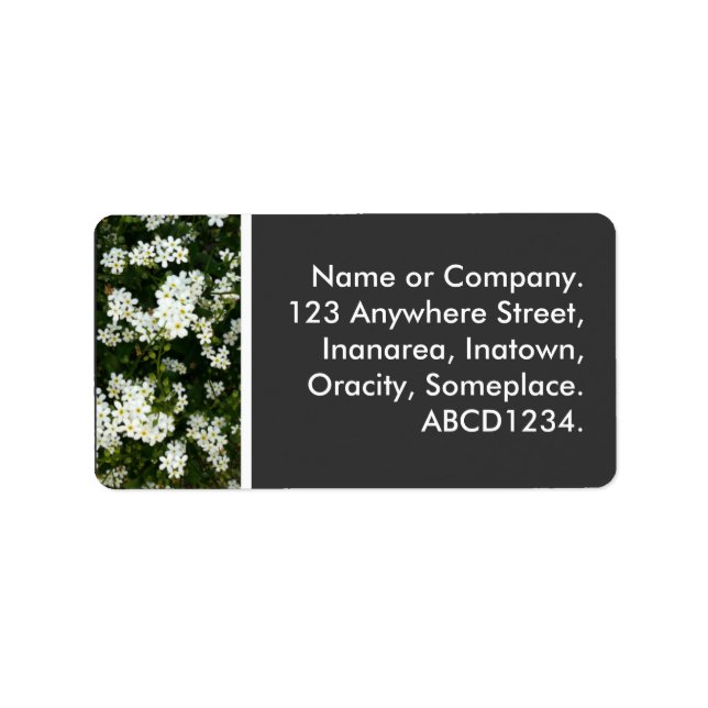 Etiqueta Flores blancas pequeñas (Frente)