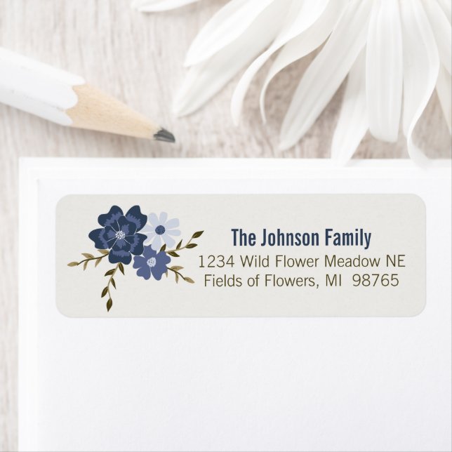 Etiqueta Flores Blue Vines Botánico (In situ)