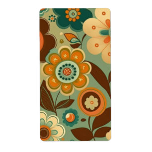 Etiqueta Flores cutáneas retro vintage