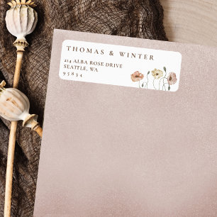 Etiqueta Flores de adormidera islandesas Boho