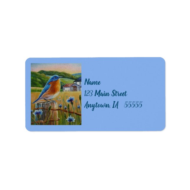 Etiqueta Flores de arándano de arboleda de verano acuarela  (Frente)