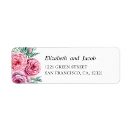 Etiqueta Flores de boho rosa color de agua. dirección del b