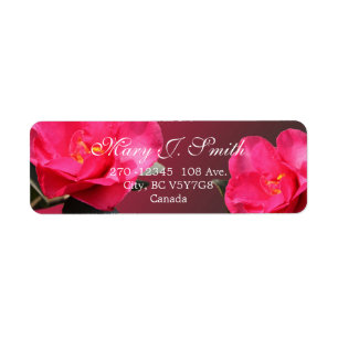 Etiqueta Flores de camelia rosadas bonitas personalizadas