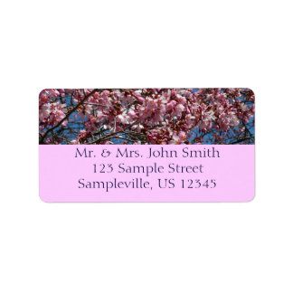 Etiqueta Flores de cerezo y flor de Blue Sky Spring