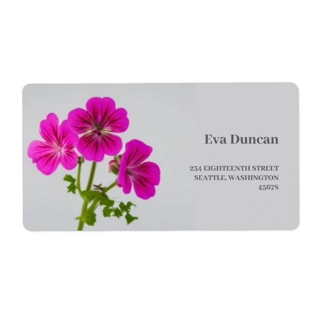 Etiqueta Flores de ciclomeno Eva Duncan (Frente)
