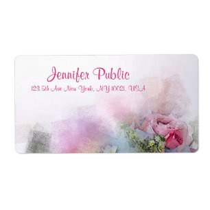 Etiqueta Flores de color de agua personalizado Elegante gui
