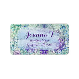 Etiqueta Flores De Doodle Cuestas En Una Madera Rústica