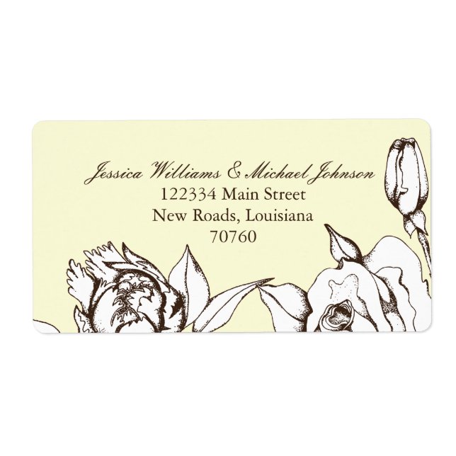 Etiqueta Flores de época (Frente)