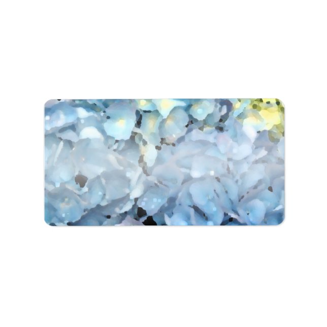 Etiqueta Flores de hidrangea azul (Frente)