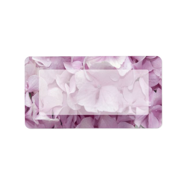 Etiqueta Flores de hidrangea rosa suave (Frente)