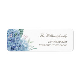 Etiqueta flores de hortensias azules
