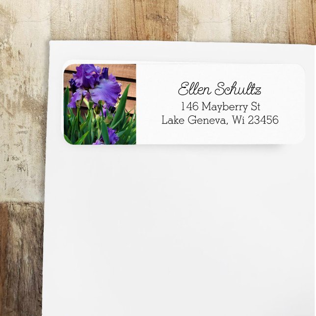 Etiqueta Flores de iris morado de bonito (Subido por el creador)