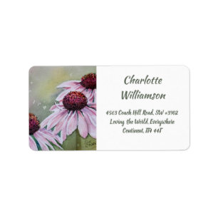 Etiqueta Flores de la margarita del Echinacea en la