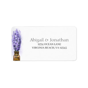Etiqueta Flores de lavanda Pareja Boda Dirección Floral