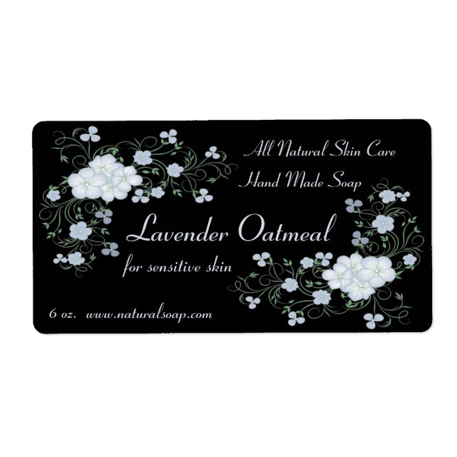 Etiqueta Flores de lavanda y jabón hecho a mano (Frente)