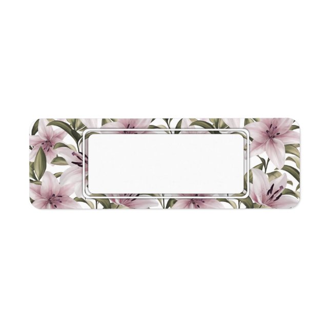 Etiqueta Flores de Lily. Patrón floral (Frente)