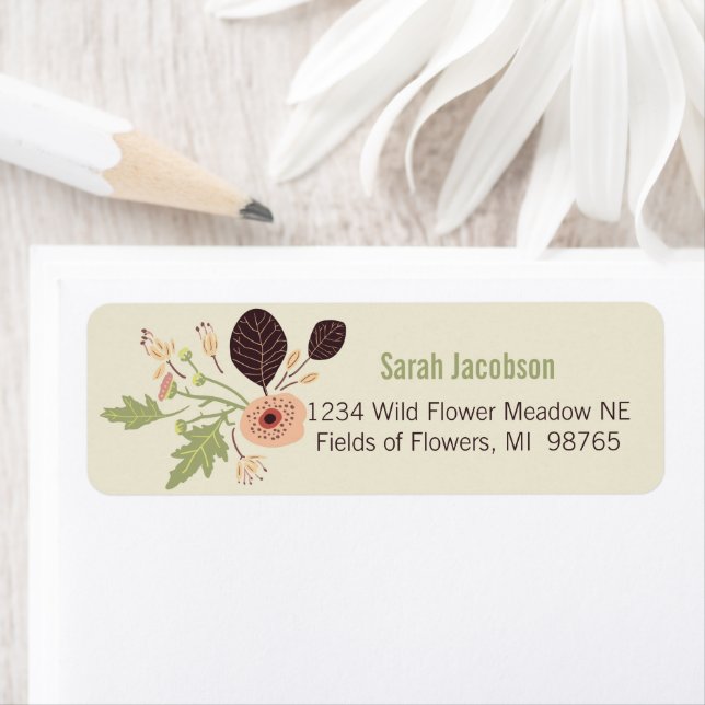 Etiqueta Flores de maceta de crema floral (In situ)