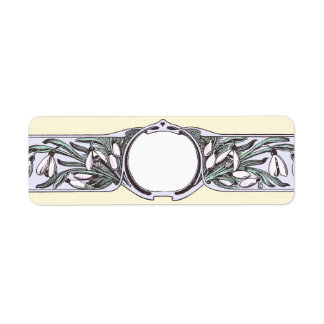 Etiqueta Flores de nieve Art Nouveau Jardinería