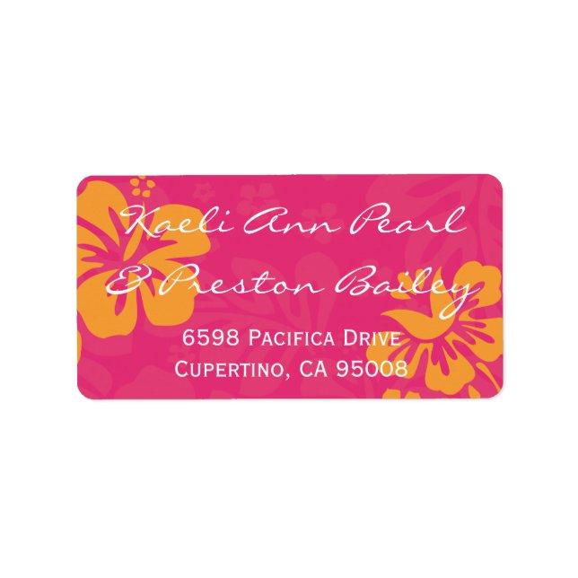 Etiqueta Flores de playa Azalea/Naranja (Frente)