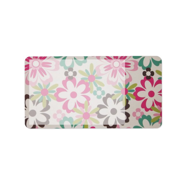 Etiqueta Flores de primavera alegres y alegres y elegantes (Frente)