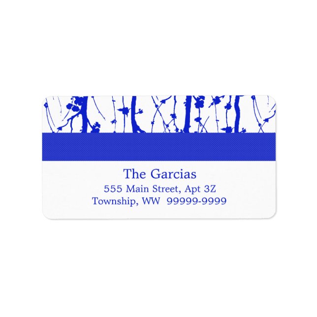 Etiqueta Flores de primavera azules (Frente)