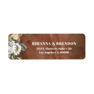 Etiqueta Flores de sabana textura de papel marrón