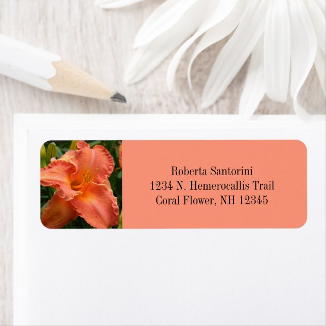 Etiqueta Flores diurnas / Hemerocallis / Coral (In situ)