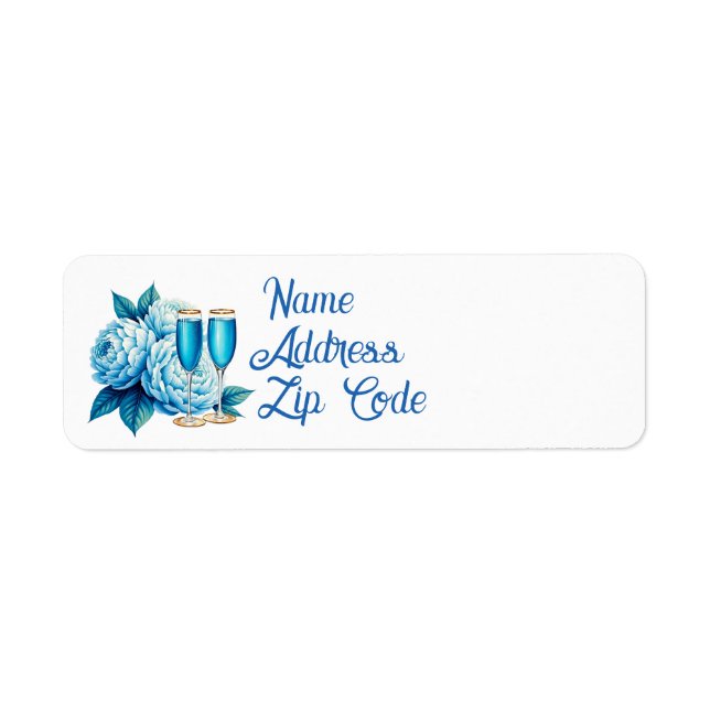 Etiqueta Flores elegantes champán Boda personalizable  (Frente)
