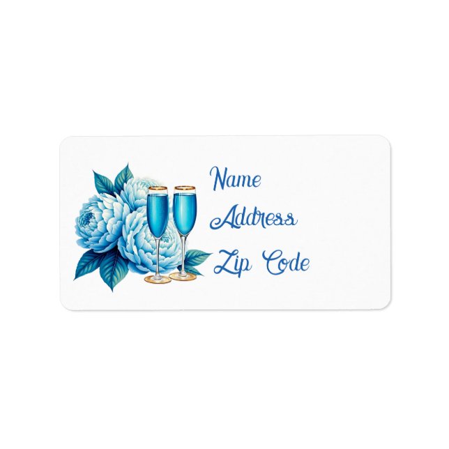 Etiqueta Flores elegantes champán Boda personalizable  (Frente)
