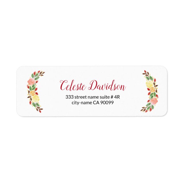 Etiqueta Flores en ambos lados (Frente)