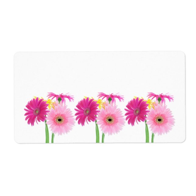 Etiqueta Flores Gerbera Daisy Piink (Frente)